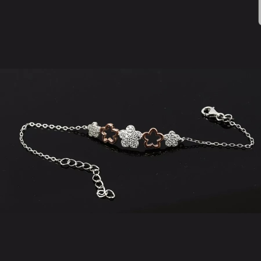 Sterling & gold clover bracelet